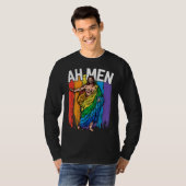 Ah Men Gay Jesus Funny LGBTQ gibt Rainbow T-Shirt (Vorne ganz)