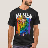Ah Men Gay Jesus Funny LGBTQ s Gifts Rainbow T-Shirt (Vorderseite)