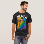 Ah Men Gay Jesus Funny LGBTQ s Gifts Rainbow T-Shirt (Vorne ganz)