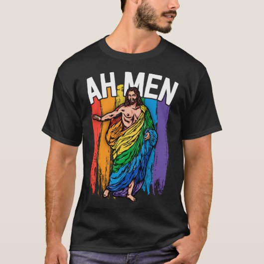 Ah Men Gay Jesus Shirt Funny Lgbtq Shirts Geschenk (Vorderseite)
