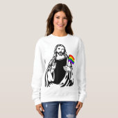 Ah Men LGBT Gay Lesbian Prix Jesus Rainbow Flag C Sweatshirt (Vorne ganz)