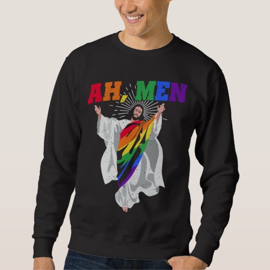 Ah Men Pride Month Human Rights Proud Ally Queer L Sweatshirt (Vorderseite)