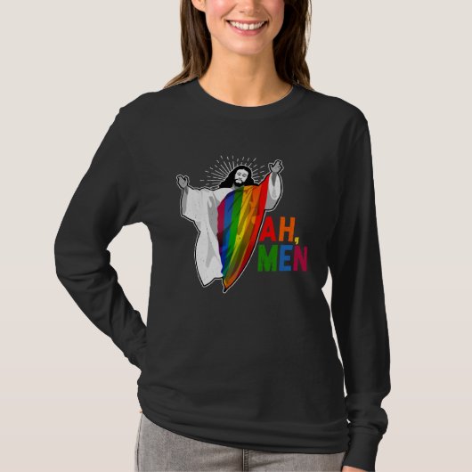 Ah Men Pride Month Human Rights Proud Ally Queer L T-Shirt (Vorderseite)