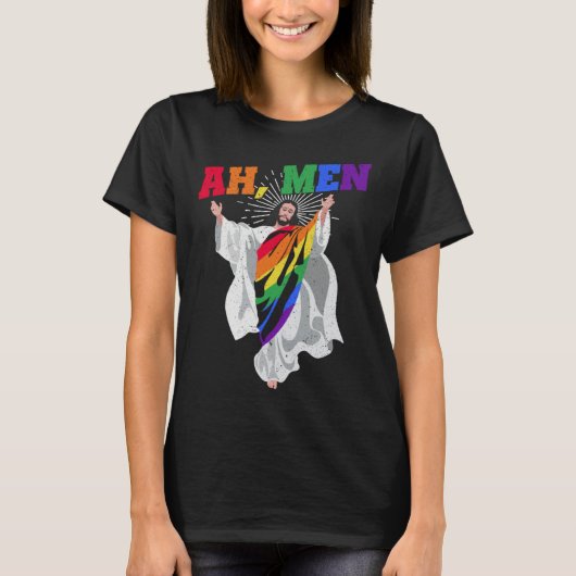 Ah Men Pride Month Human Rights Proud Ally Queer L T-Shirt (Vorderseite)