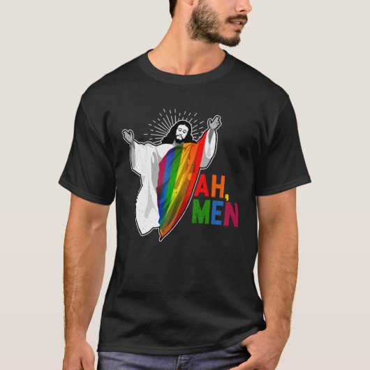 Ah Men Pride Month Human Rights Proud Ally Queer L T-Shirt (Vorderseite)