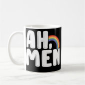 Ah Men Rainbow Gay Jesus Christian LGBT Pride Kaffeetasse (Links)