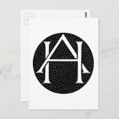 AH Monogram für die Initialen / Buchstaben AH. Postkarte (Vorne/Hinten)
