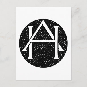 AH Monogram für die Initialen / Buchstaben AH. Postkarte