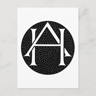 AH Monogram für die Initialen / Buchstaben AH. Postkarte