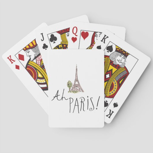 Ah Paris! Zitat | mit Effiel Turm Spielkarten (Rückseite)