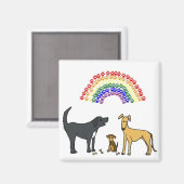 AH- Pups und Regenbogenmagnet Magnet (Vorderseite/Rückseite)