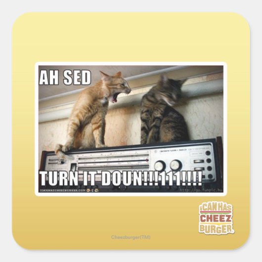 Ah Sed Dreh es ab! Quadratischer Aufkleber (Vorderseite)