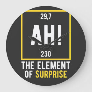 Ah The Element of Surprise Große Wanduhr