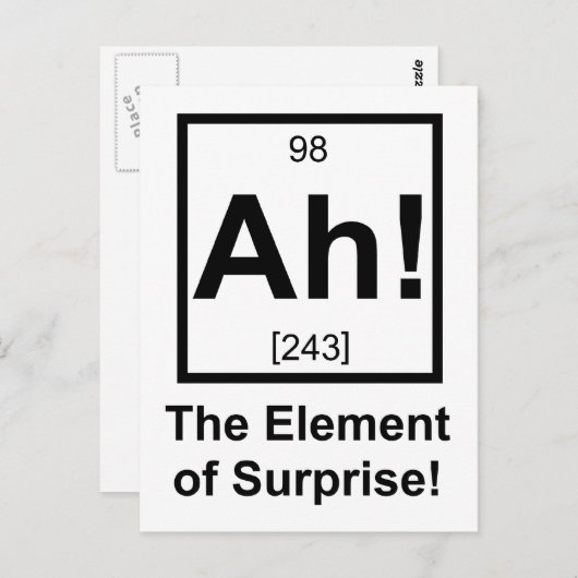 Ah the Element of Surprise Periodic Element Symbol Postkarte (Vorne/Hinten)