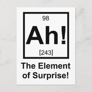 Ah the Element of Surprise Periodic Element Symbol Postkarte