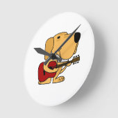 AH- Welpenhund Gitarrenwall-Uhr Runde Wanduhr (Winkel)