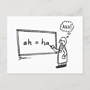 Aha! Funny STEM Cartoon Spaß Math Science Joke Postkarte