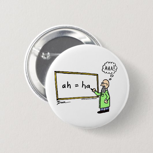 Aha! Schaltfläche Cartoon Button (Vorne & Hinten)