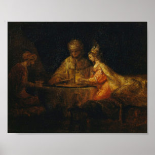 Ahasuerus Haman Esther Rembrandt Biblical Barock Poster