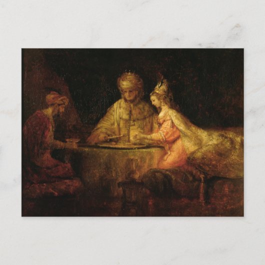 Ahasuerus, Haman und Esther, c.1660 Postkarte (Vorderseite)
