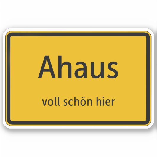 Ahaus Aufkleber Sticker Autoaufkleber (Vorderseite)