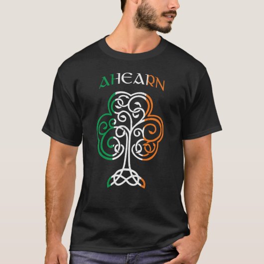 AHEARN Irish Name Kleeblatt Ireland Flaggenfamilie T-Shirt (Vorderseite)