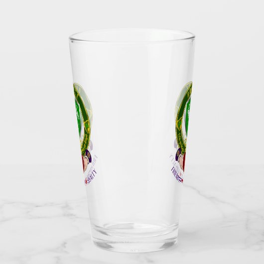 Ahearne Irish Shield & Claddagh Beer Glas (Links)