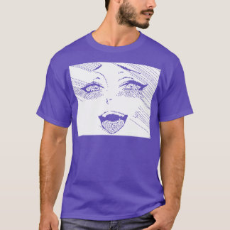 Ahegao Pixel Glitch Design T-Shirt Manga