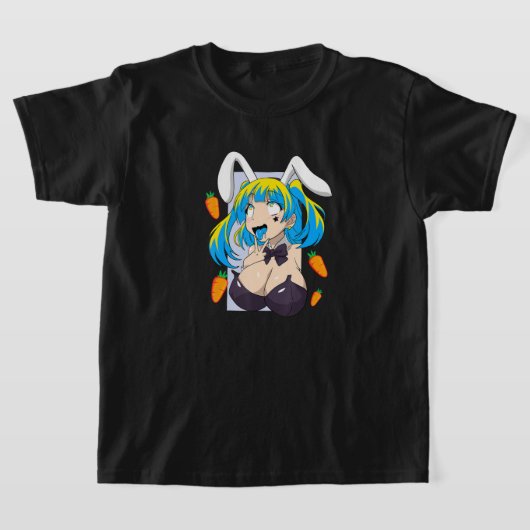 Ahegao Shirt Anime Gesicht Kaninchen Cosplay Lewis (Ablage )