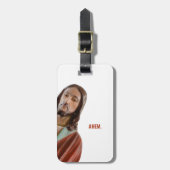 Ahem Funny Jesus auf weißem Hintergrund Gepäckanhänger (Vorderseite vertikal)
