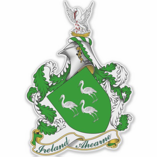Aherne Irish Coat of Arms Personalisiert Aufkleber (Vorderseite)