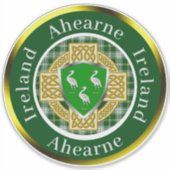 Aherne Irish Shield & Celtic Cross Personalisiert Aufkleber (Vorderseite)
