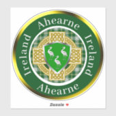 Aherne Irish Shield & Celtic Cross Personalisiert Aufkleber (Blatt)