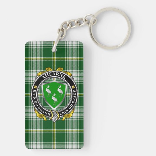 Aherne Irish Shield Personalisiert Rectangle Schlüsselanhänger (Rückseite)