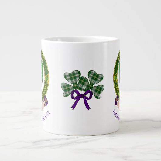 Aherne Irish Shield w/Claddagh Personalisiert Jumbo-Tasse (Vorderseite)