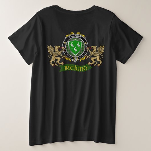Aherne Irish Shield Women's Plus T - Shirt (Design Rückseite)