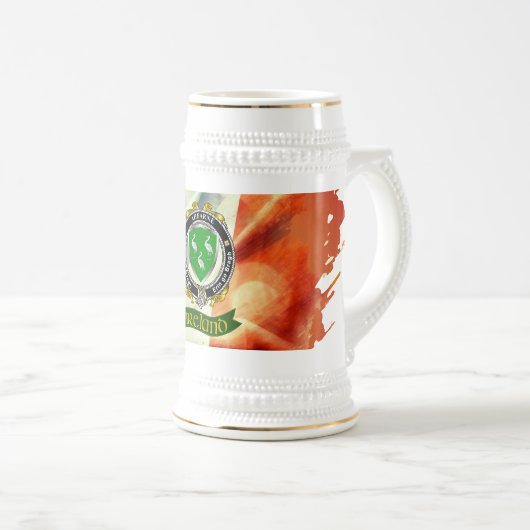 Aherne Personalisiertes irisches Abzeichen mit iri Bierglas (VorderseiteRechts)