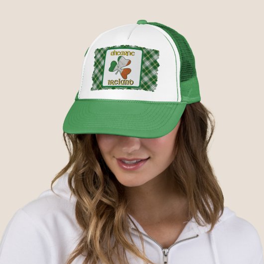 Aherzne Irish Flag Kleeblatt Trucker Hat Truckerkappe (Beispiel)