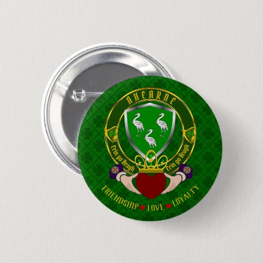 Aherzne Irish Shield & Claddagh Button (Vorne & Hinten)
