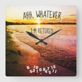 Ahh, was auch immer ich bin Remüde Beach Sunset Quadratische Wanduhr