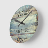 Ahh, was Familienname sich rustikales Brett Runde Wanduhr (Winkel)