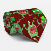 Ahhhhh Muster der Außerirdischen x4 D Red BG Krawatte (Gerollt)