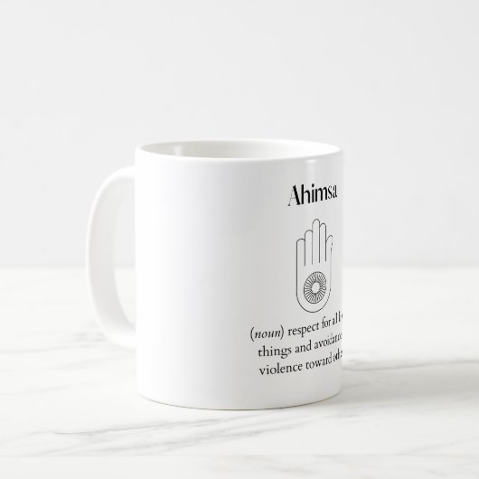 Ahimsa Definition-Tasse Kaffeetasse (Vorderseite Links)
