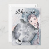 Ahimsa Feiertagspostkarte (Vorne/Hinten)