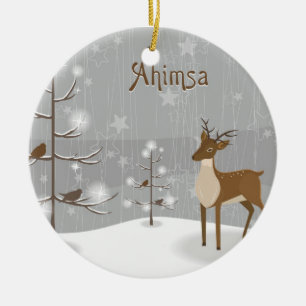 Ahimsa Holiday Reindeer Keramikornament