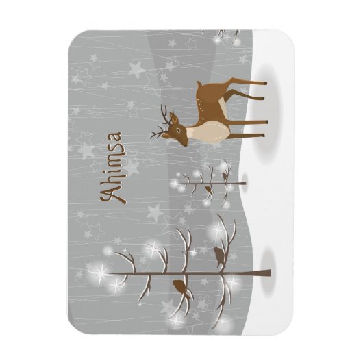 Ahimsa Holiday Reindeer Magnet (Vertikal)