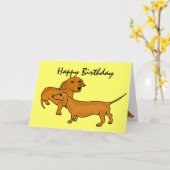 AHL - Happy Birthday Dackel Cards Karte (Gelbe Blume)