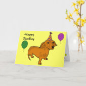 AHL - Happy Birthday Dackel Cards Karte (Gelbe Blume)