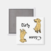AHL - Yellow Labrador Dirty Paws Magnet (Vorderseite/Rückseite)