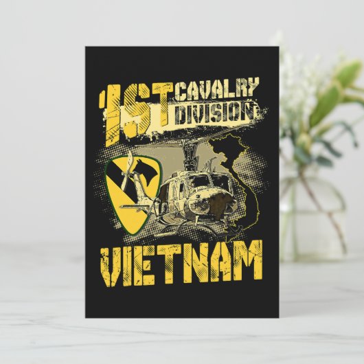Ähm1 Huey Helicopter 1st Cavalry Division Vietnam Einladung (Stehend Vorderseite)